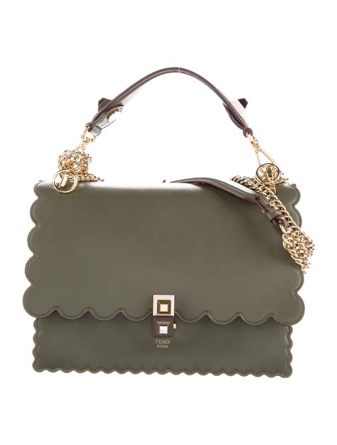 fendi kan i scallop|Fendi Kan I Scalloped Studded Chain Shoulder Bag .